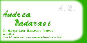 andrea madarasi business card